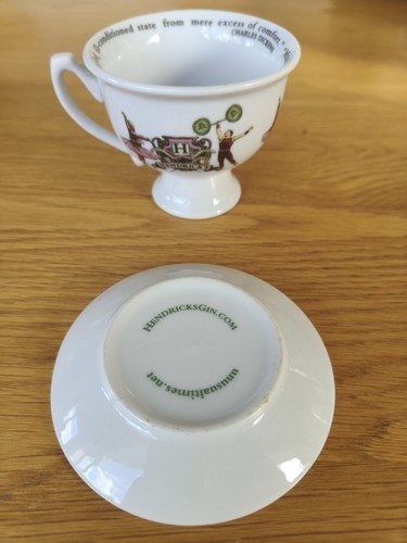 Hendricks gin teacup saucer - &,
