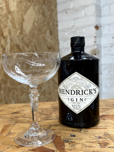 Hendricks ornate coupe glass - hendricks,