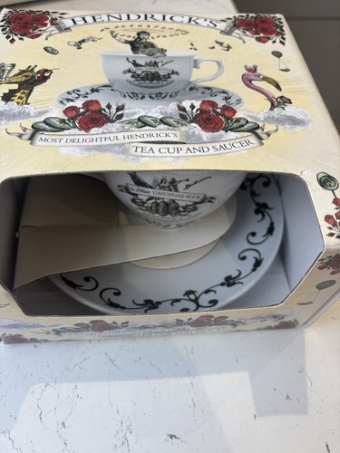Hendricks gin tea cup - hendricks, saucer