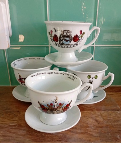Hendricks gin tea cups - 4, x