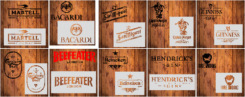 Bar pub stencils - bar/pub,